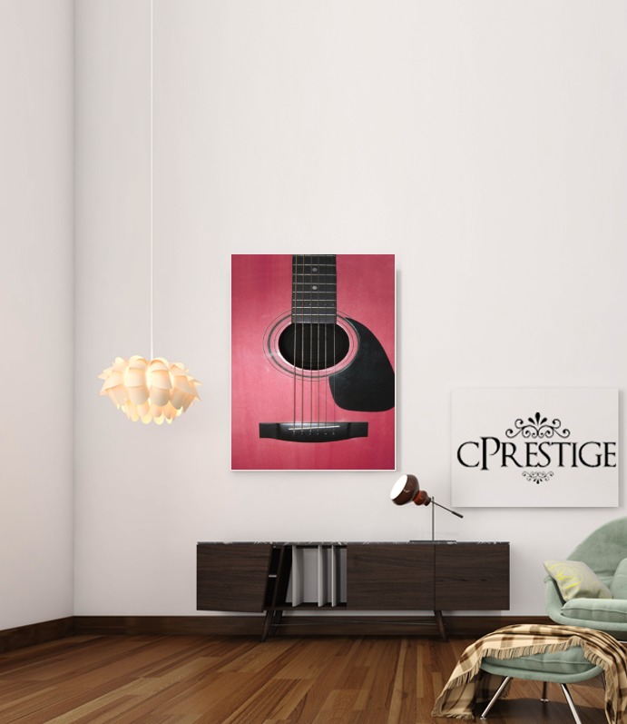  guitarra rosa para Poster adhesivas 30 * 40 cm