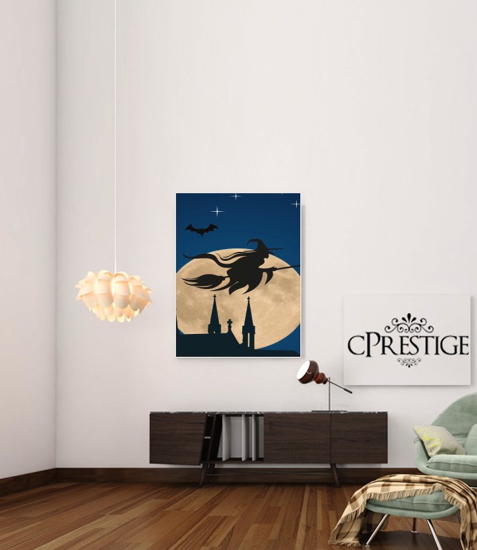  Halloween Moon Background Witch para Poster adhesivas 30 * 40 cm