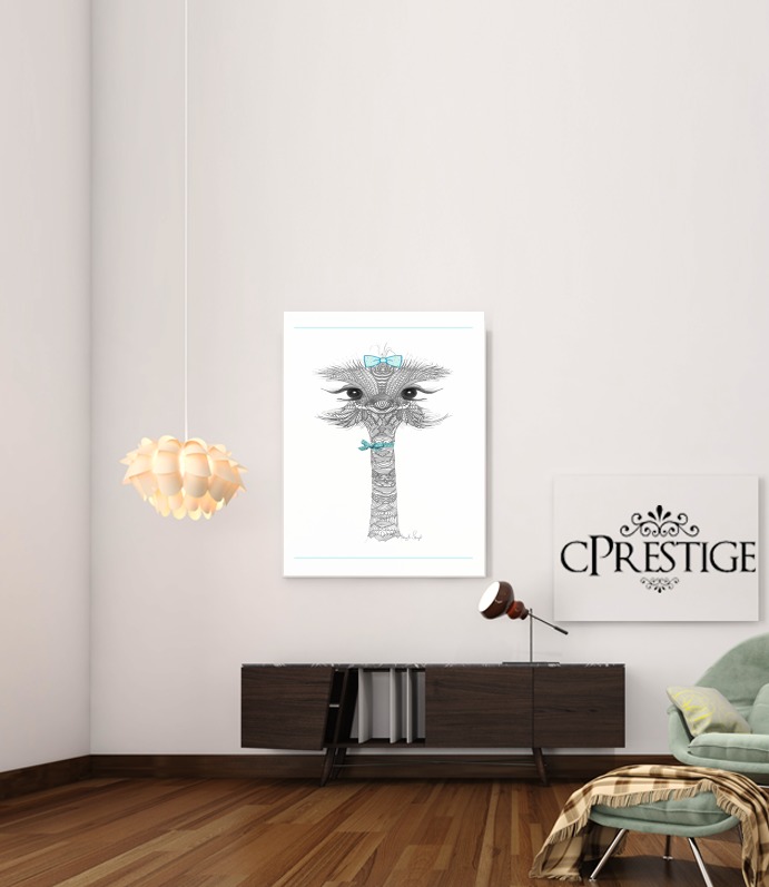 Hipster Girl avestruz para Poster adhesivas 30 * 40 cm