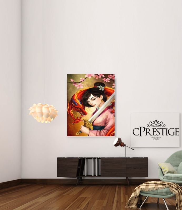  Mulan Warrior Princess para Poster adhesivas 30 * 40 cm