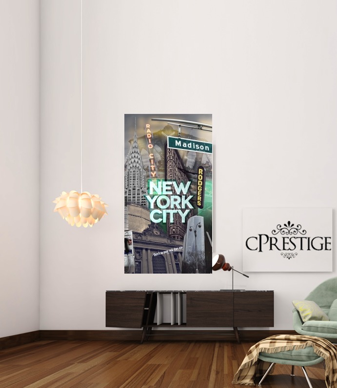  New York City II [green] para Poster adhesivas 30 * 40 cm