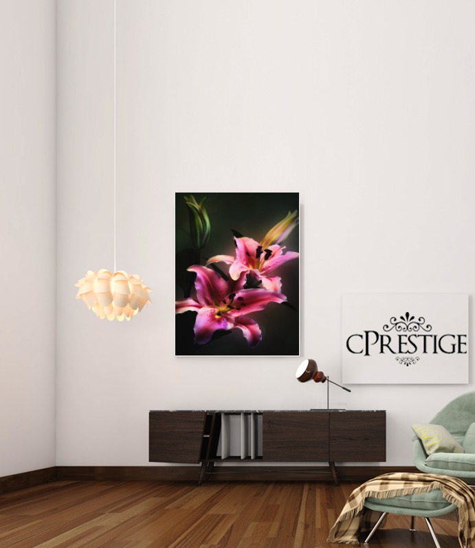  Painting Pink Stargazer Lily para Poster adhesivas 30 * 40 cm
