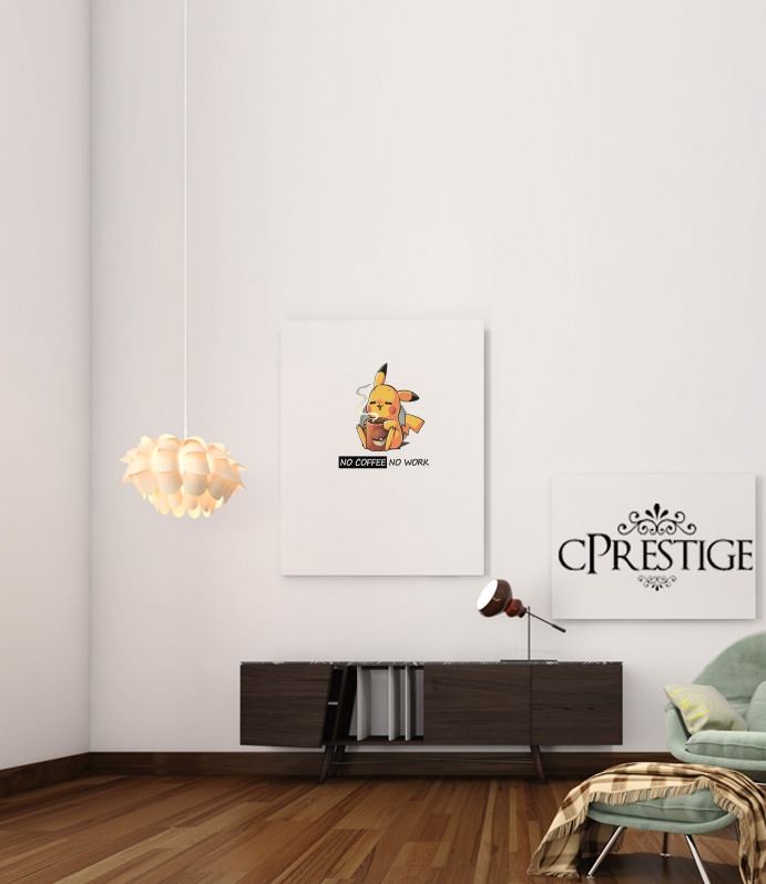  Pikachu Coffee Addict para Poster adhesivas 30 * 40 cm