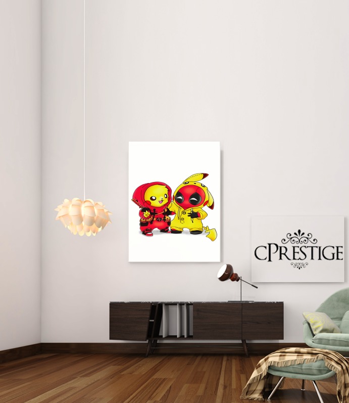  Pikachu x Deadpool para Poster adhesivas 30 * 40 cm