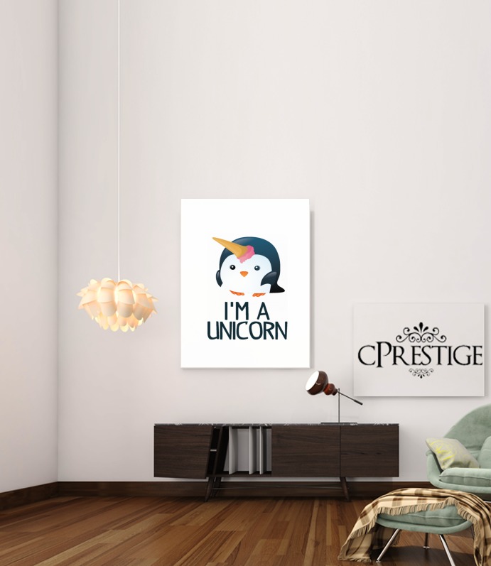  Pingouin wants to be unicorn para Poster adhesivas 30 * 40 cm