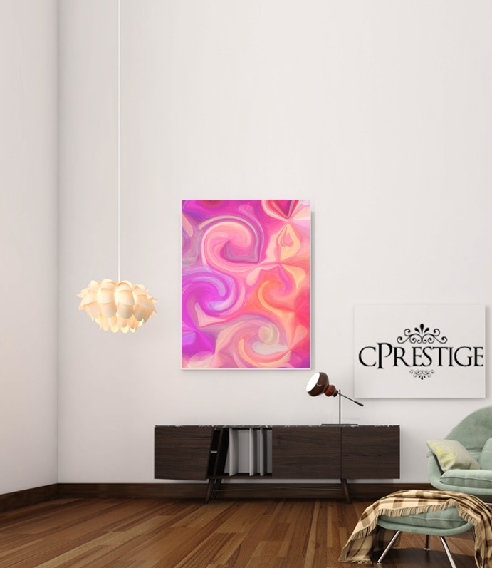  pink and orange swirls para Poster adhesivas 30 * 40 cm