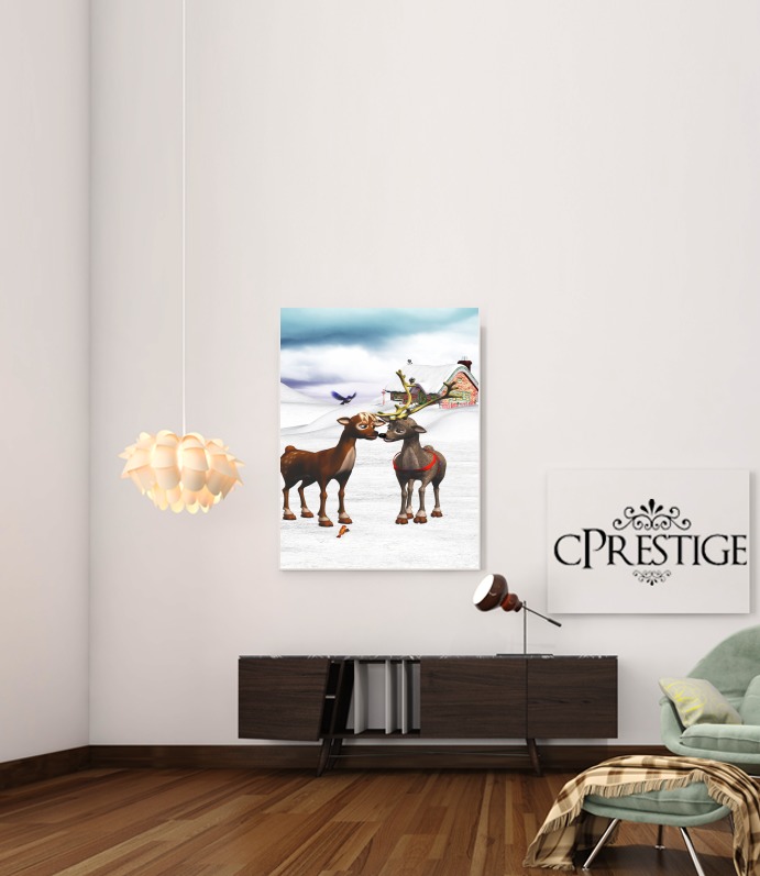 Reindeers Love para Poster adhesivas 30 * 40 cm