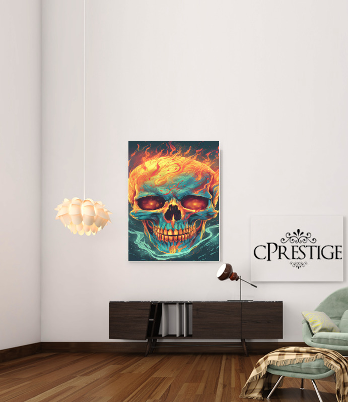  Skull Orange para Poster adhesivas 30 * 40 cm