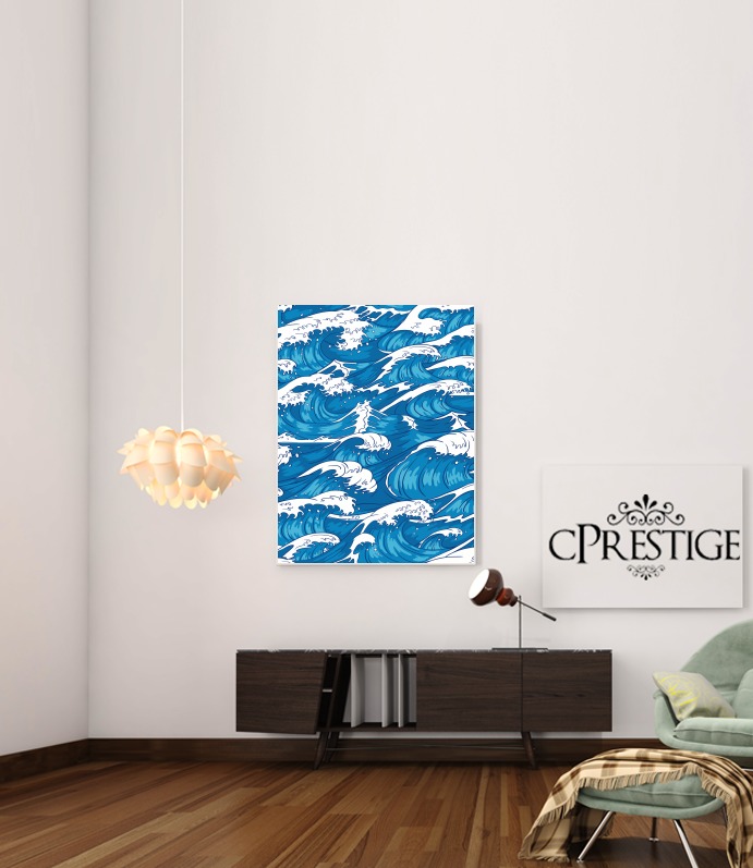  Storm waves seamless pattern ocean para Poster adhesivas 30 * 40 cm