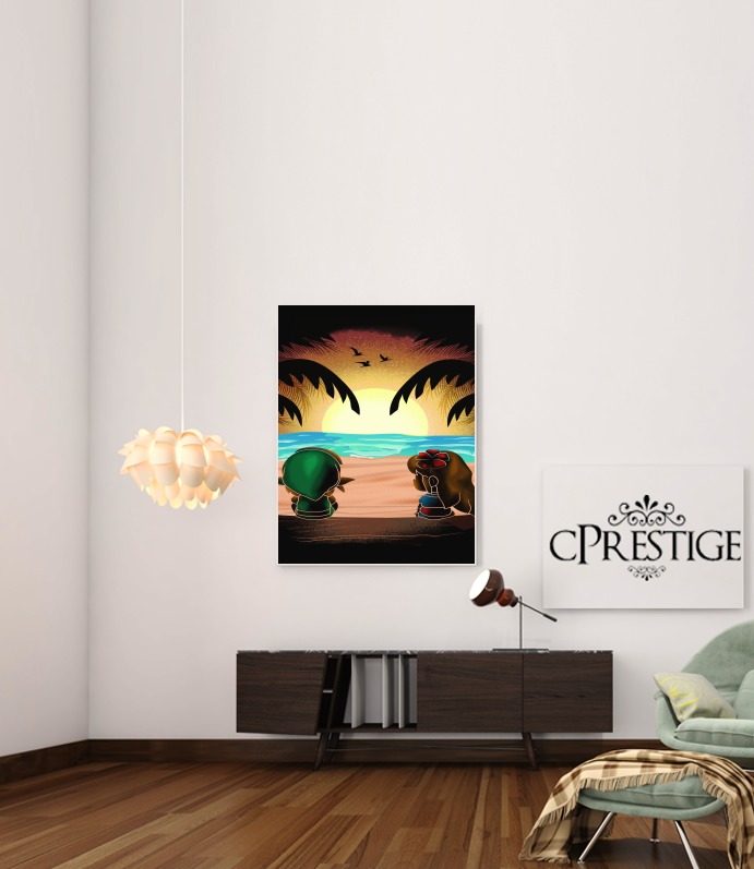  Sunset on Dream Island para Poster adhesivas 30 * 40 cm