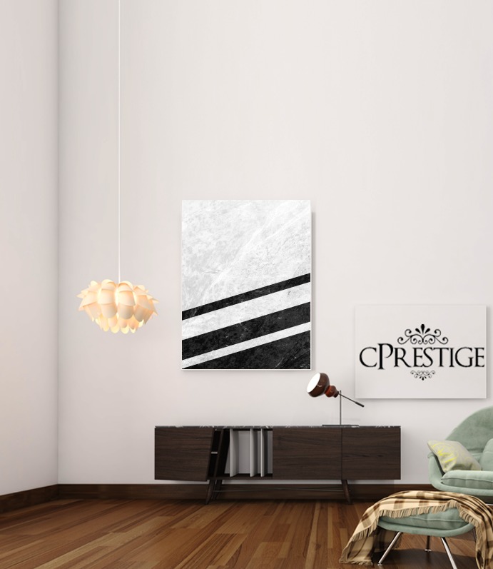  White Striped Marble para Poster adhesivas 30 * 40 cm