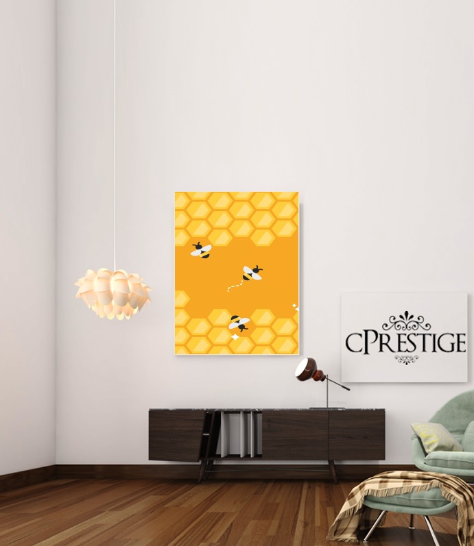  Yellow hive with bees para Poster adhesivas 30 * 40 cm