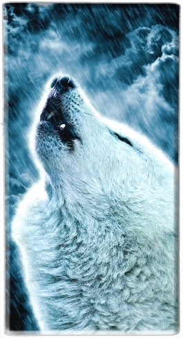  A howling wolf in the rain para batería de reserva externa portable 1000mAh Micro USB