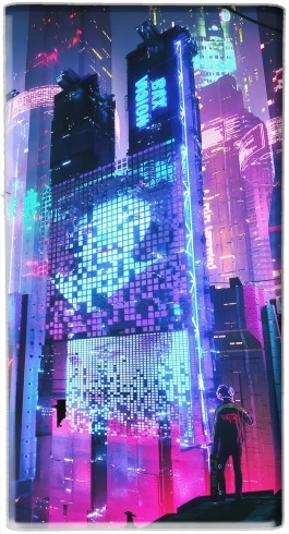  Cyberpunk city night art para batería de reserva externa 7000 mah Micro USB