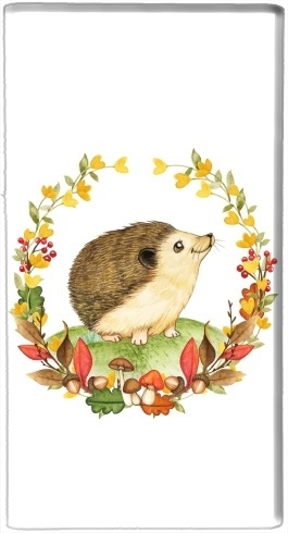  watercolor hedgehog in a fall woodland wreath para batería de reserva externa portable 1000mAh Micro USB