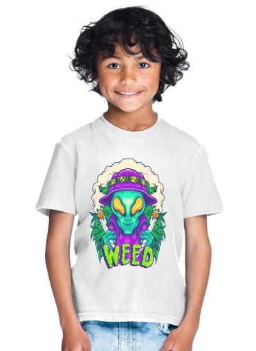  Alien smoking cannabis cbd para Camiseta de los niños