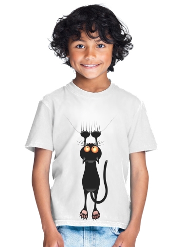  Black Cat Cartoon Hang para Camiseta de los niños