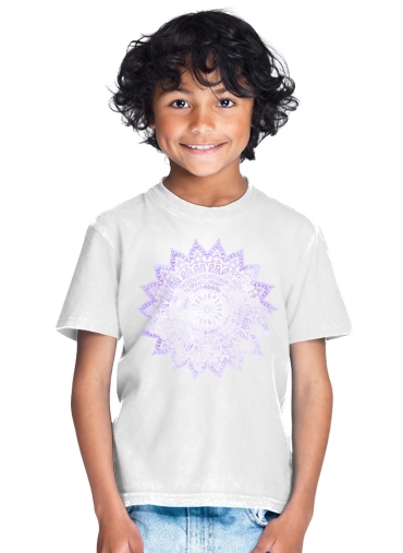  Bohemian Flower Mandala in purple para Camiseta de los niños