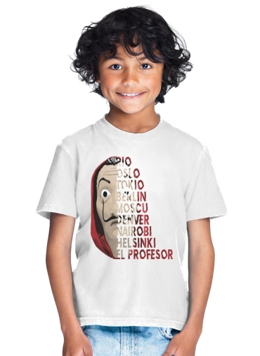  Casa de Papel Mask Vilain para Camiseta de los niños