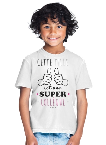  Cette Fille Est Une Super Collegue para Camiseta de los niños