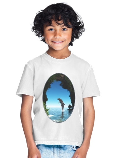  Dolphin in a hidden cave para Camiseta de los niños