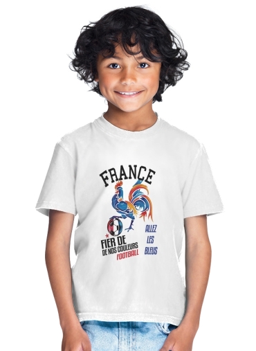  France Football Coq Sportif Fier de nos couleurs Allez les bleus para Camiseta de los niños