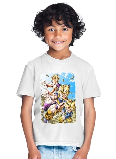  Goku Family para Camiseta de los niños