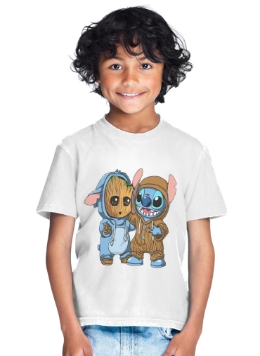  Groot x Stitch para Camiseta de los niños
