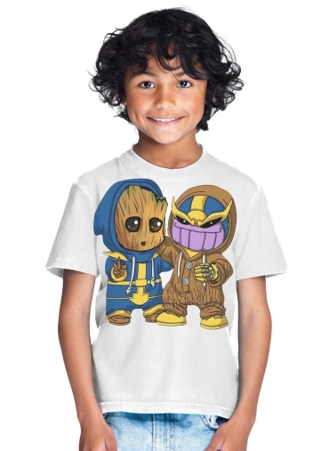  Groot x Thanos para Camiseta de los niños