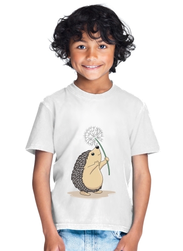  Hedgehog play dandelion para Camiseta de los niños