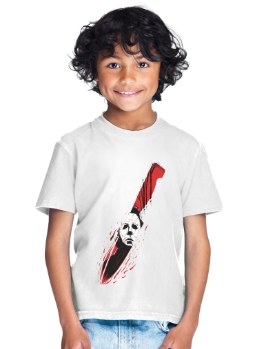  Hell-O-Ween Myers knife para Camiseta de los niños
