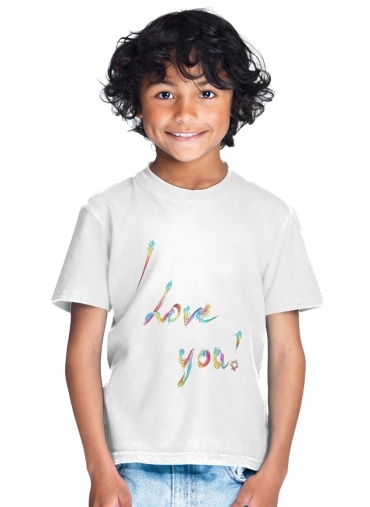  I love you - Rainbow Text para Camiseta de los niños