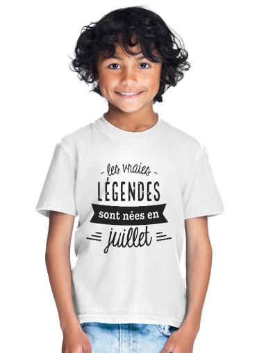  Les vraies legendes sont nees en juillet para Camiseta de los niños