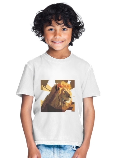  Lion Geometric Brown para Camiseta de los niños
