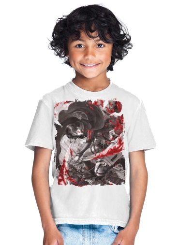 Livai Ackerman Black And White para Camiseta de los niños