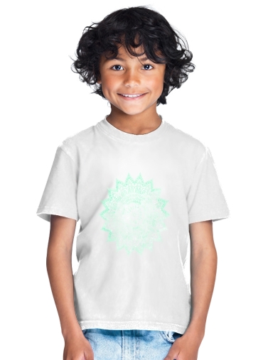  Mint Bohemian Flower Mandala para Camiseta de los niños