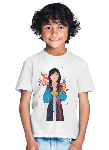  Mulan Princess Watercolor Decor para Camiseta de los niños