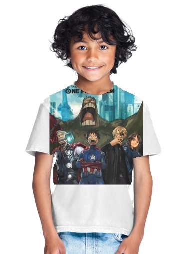  One Piece Mashup Avengers para Camiseta de los niños