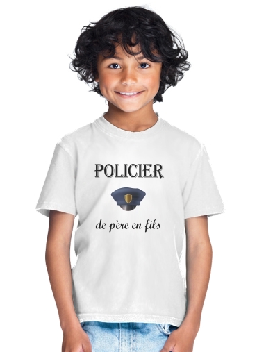  Policier de pere en fils para Camiseta de los niños