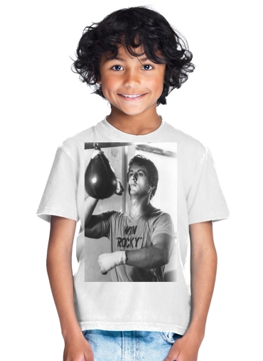  Rocky Balboa entrenamiento de pelota de punzonado para Camiseta de los niños
