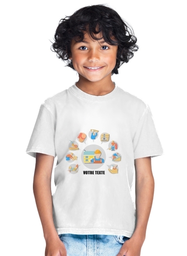  Roofer Logo custom text para Camiseta de los niños