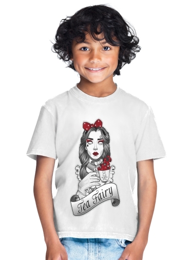  Scary zombie Alice drinking tea para Camiseta de los niños