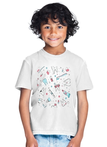  Seamless dental pattern with teeth toothpaste para Camiseta de los niños