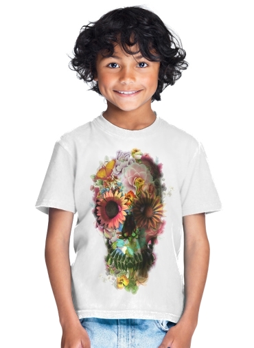  Skull Flowers Gardening para Camiseta de los niños