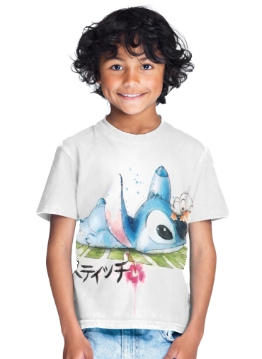  Stitch watercolor para Camiseta de los niños