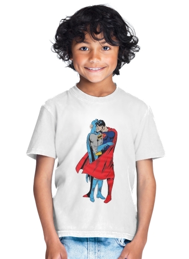  Superman And Batman Kissing For Equality para Camiseta de los niños