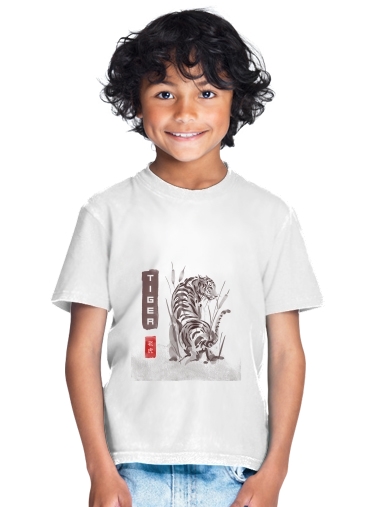  Tiger Japan Watercolor Art para Camiseta de los niños