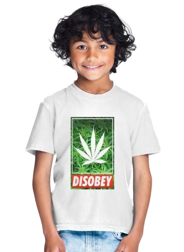  Weed Cannabis Disobey para Camiseta de los niños