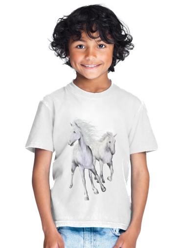  White Horses On The Beach para Camiseta de los niños
