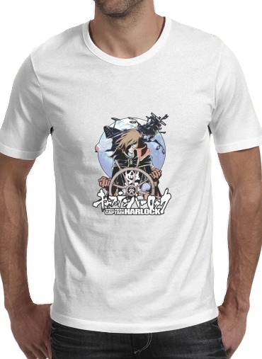 negro- Space Pirate - Captain Harlock para Camisetas hombre